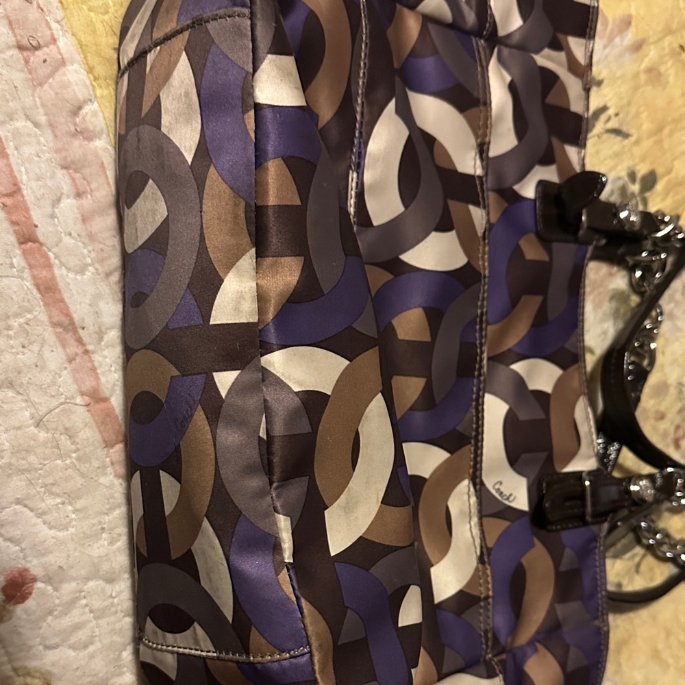 Coach Multicolor Chain Pattern Tote - Picture 2 of 3